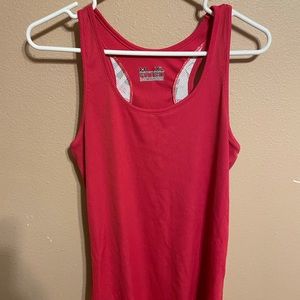 Pink Fitted Athletic Tank Top